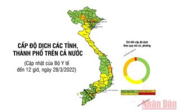 Bản đồ cấp độ dịch Covid-19 cả nước mới nhất theo đánh giá của Bộ Y tế