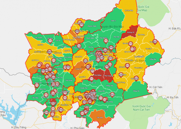 Bình Phước còn 3 xã nguy cơ dịch ở cấp độ 4